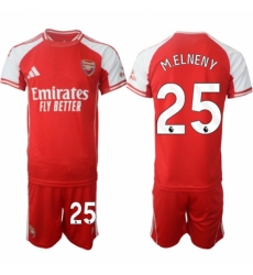 Men Arsenal FC 25 Mohamed Elneny Red 2025 Home Soccer Jersey Suit