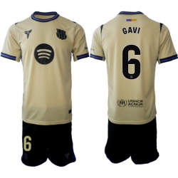 Men FC Barcelona 2026 Soccer Jerseys Beige #6 GAVI