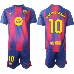 Men FC Barcelona 2026 Soccer Jerseys PinkBlue #10 LAMINE YAMAL