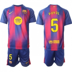 Men FC Barcelona 2026 Soccer Jerseys PinkBlue #5 PUYOL