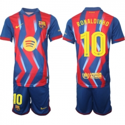 Men FC Barcelona 2026 Soccer Jerseys RedBlue #10 RONALDINHO (2)