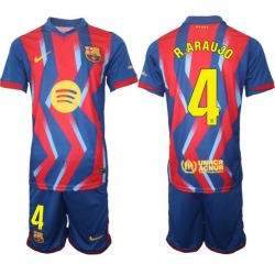 Men FC Barcelona 2026 Soccer Jerseys RedBlue #4 R.ARAUJO