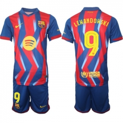 Men FC Barcelona 2026 Soccer Jerseys RedBlue #9 LEWANDOWSKI (2)