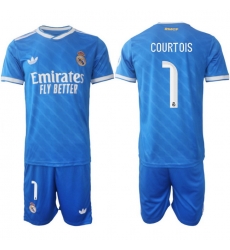 Men Real Madrid 2026 Soccer Jerseys Blue #1 COURTOIS Men Real Madrid 2026 Soccer Jerseys Blue #1 COURTOIS
