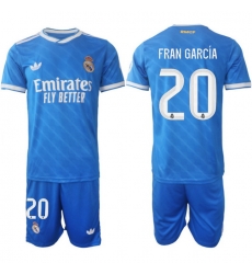 Men Real Madrid 2026 Soccer Jerseys Blue #20 FRAN GARCIA