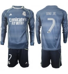 Men Real Madrid 2026 Soccer Jerseys DarkBlue Long #7 VINI JR.