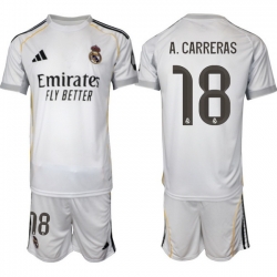 Men Real Madrid 2026 Soccer Jerseys White #18 A.CARRERAS