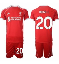 Men Liverpool 20 Diogo 2025 Red Home Soccer Jersey Suit