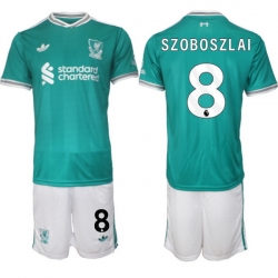 Men Liverpool 2026 Soccer Jerseys Teal #8 SZOBOSZLAI