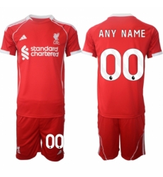 Men Liverpool Custom 2025 Red Home Soccer Jersey Suit Men Liverpool Custom 2025 Red Home Soccer Jersey Suit