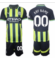 Men Manchester City Custom 2024 25 Navy Away Soccer Jersey Suit