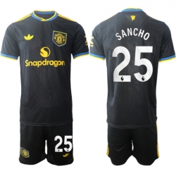 Men Manchester United 2026 Soccer Jerseys Black #25 SANCHO