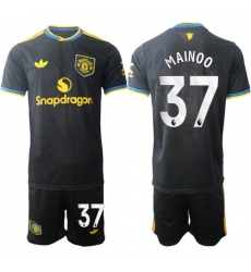 Men Manchester United 2026 Soccer Jerseys Black #37 MAINOO