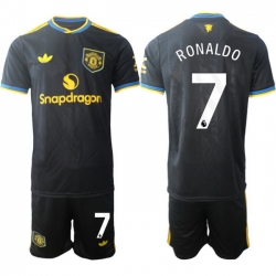 Men Manchester United 2026 Soccer Jerseys Black #7 RONALDO