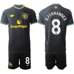 Men Manchester United 2026 Soccer Jerseys Black #8 B.FERNANDES
