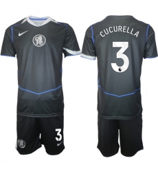Men Chelsea 2026 Soccer Jerseys DarkGrey #3 CUCURELLA