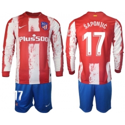 Men Atletico de Madrid Long Sleeve Soccer Jerseys 511