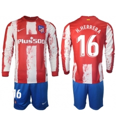 Men Atletico de Madrid Long Sleeve Soccer Jerseys 512