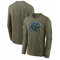 Men Carolina Panthers Olive 2022 Salute To Service Long Sleeve T Shirt