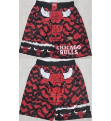 Men Chicago Bulls Black Red Shorts