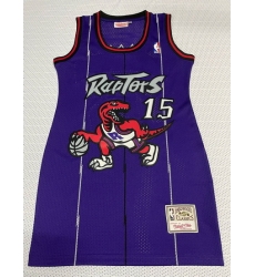 Women Toronto Raptors 15 Vince Carter Dress Stitched Jersey Purple Women Toronto Raptors 15 Vince Carter Dress Stitched Jersey Purple