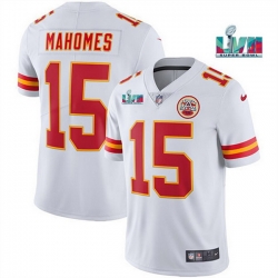 Men Women Youth Toddler Kansas City Chiefs 15 Patrick Mahomes White Super Bowl LVII Patch Vapor Untouchable Limited Stitched Jersey