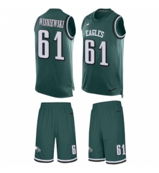 Men's Nike Philadelphia Eagles #61 Stefen Wisniewski Limited Midnight Green Tank Top Suit NFL Jersey