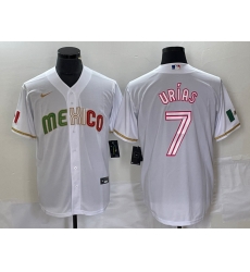 Men Mexico Baseball 7 Julio Ur EDas White 2023 World Baseball Classic Stitched Jersey