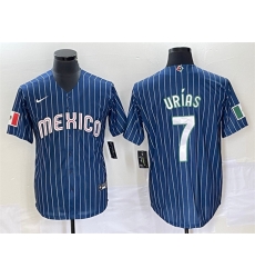 Men Mexico Baseball 7 Julio Urias 2023 Navy World Baseball Classic Stitched Jersey Men Mexico Baseball 7 Julio Urias 2023 Navy World Baseball Classic Stitched Jersey