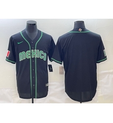 Men Mexico Baseball Blank 2023 Black World Baseball With Patch Classic Stitched Jersey