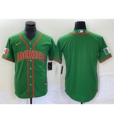 Men Mexico Baseball Blank 2023 Green World Baseball With Patch Classic Stitched Jersey