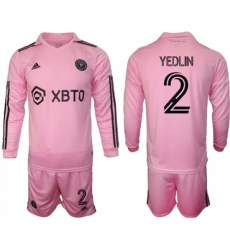 Men Inter Miami CF 2 Yedlyn 2023 24 Pink Home Soccer Jersey Suit