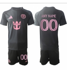 Men Inter Miami CF Custom 2025 Black Away Soccer Jersey Suit