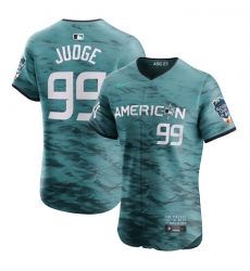 Men New York Yankees 99 Aaron Judge Teal 2023 All Star Flex Base Stitched Baseball Jersey 1