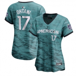 Women Los Angeles Angels 17 Shohei Ohtani Teal 2023 All Star Stitched Baseball Jersey