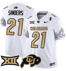 Men Colorado Buffaloes #21 Shilo Sanders White Vapor Limited Stitched Football Jersey