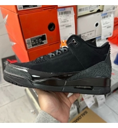 Men Air Jordan 3 Black Cat Black Basketball Shoes