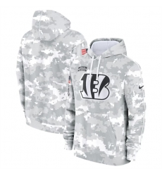 Youth Cincinnati Bengals 2024 White Gray Salute To Service Pullover Hoodie Youth Cincinnati Bengals 2024 White Gray Salute To Service Pullover Hoodie