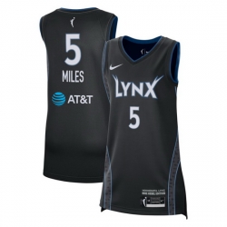 Women Minnesota Lynx Olivia Miles #5 Black Stitched Basketball WNBA Jersey