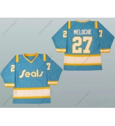 Men Seals #27 MELOCHE blue White Stitched Jersey Men Seals #27 MELOCHE blue White Stitched Jersey
