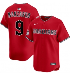 Men Cleveland Guardians 9 Kyle Manzardo Red Alternate Limited Stitched Baseball Jersey