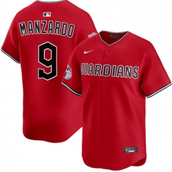 Men Cleveland Guardians 9 Kyle Manzardo Red Alternate Limited Stitched Baseball Jersey