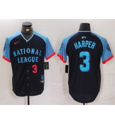 Men National League 3 Bryce Harper Navy 2024 All Star Limited Stitched Baseball Jersey 5