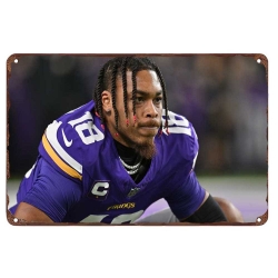 Minnesota Vikings Aluminum Sign 12x8 Inch Justin Jefferson 003