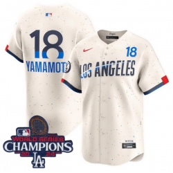 Men Nike Los Angeles Dodgers Yoshinobu Yamamoto #18 Ice Cream 2024 World Series Champions Stitched MLB Jersey