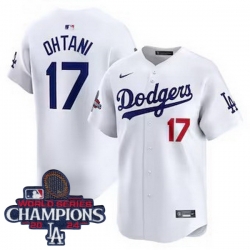 Youth Nike Los Angeles Dodgers Shohei Ohtani #17 White Flex Base 2024 World Series Champions Stitched MLB Jersey