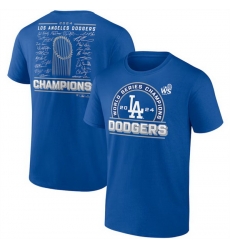 Men Los Angeles Dodgers Royal 2024 World Series Champions Signature Roster T Shirt