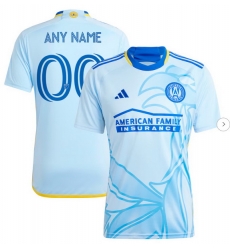 Men's Atlanta United FC adidas Light Blue 2024 The Resurgens Kit Replica Custom Jersey