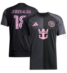 Men's Inter Miami CF Jordi Alba Ramos adidas Black 2025 The Fortitude Kit Replica Player Jersey