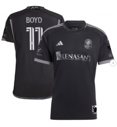 Mens Nashville SC Tyler Boyd adidas Black 2024 Man In Black Kit Authentic Player Jersey